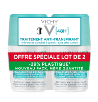 VICHY ANTIPERSPIRANT ROLL-ON 48H ANTITRACE 2X50ML