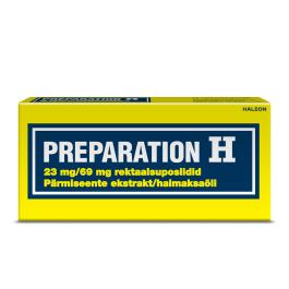 PREPARATION H REKTAALSUPOSIIT 23MG+69MG N12