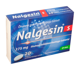 NALGESIN S ÕHUKE POLÜMEERKATTEGA TBL 275MG N20