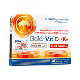 OLIMPLABS GOLD-VIT D3 4000IU + K2 VEDELKAPSEL N30