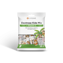 LIVSANE GLÜKOOSI NÄRIMISTABLETID MIX VITAMIIN C-GA LASTELE N28