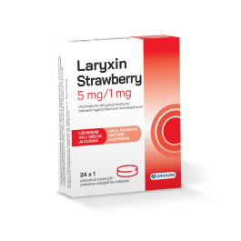 LARYXIN STRAWBERRY PRESSITUD LOSENG 5MG+1MG N24