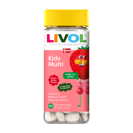 LIVOL VITAMIINI NÄRIMISTBL LASTELE MAASIKAMAITSELINE N60