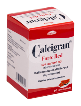 CALCIGRAN FORTE RED NÄRIMISTABLETT 500MG+1000RÜ N90