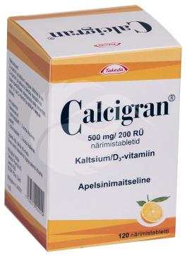 CALCIGRAN NÄRIMISTABLETT 500MG+200RÜ N120