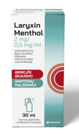 LARYXIN MENTHOL SUUÕÕNESPREI LAHUS 2MG+0.5MG 1ML 30ML N1