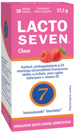 LACTOSEVEN CHEW NÄRIMISTBL MAASIKA/VAARIKAMAITSELINE N50