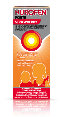 NUROFEN FORTE STRAWBERRY SUUKAUDNE SUSPENSIOON ENSOON 40MG 1ML 100ML N1