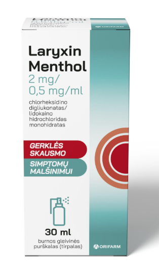 LARYXIN MENTHOL SUUÕÕNESPREI LAHUS 2MG+0.5MG 1ML 30ML N1