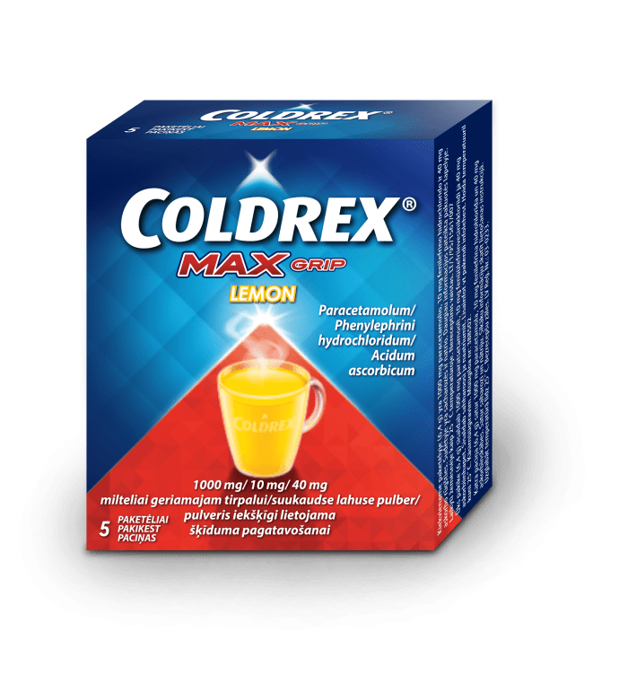 COLDREX MAXGRIP LEMON SUUKAUDNE LAHUSE PULBER 1000MG+10MG+40MG N5