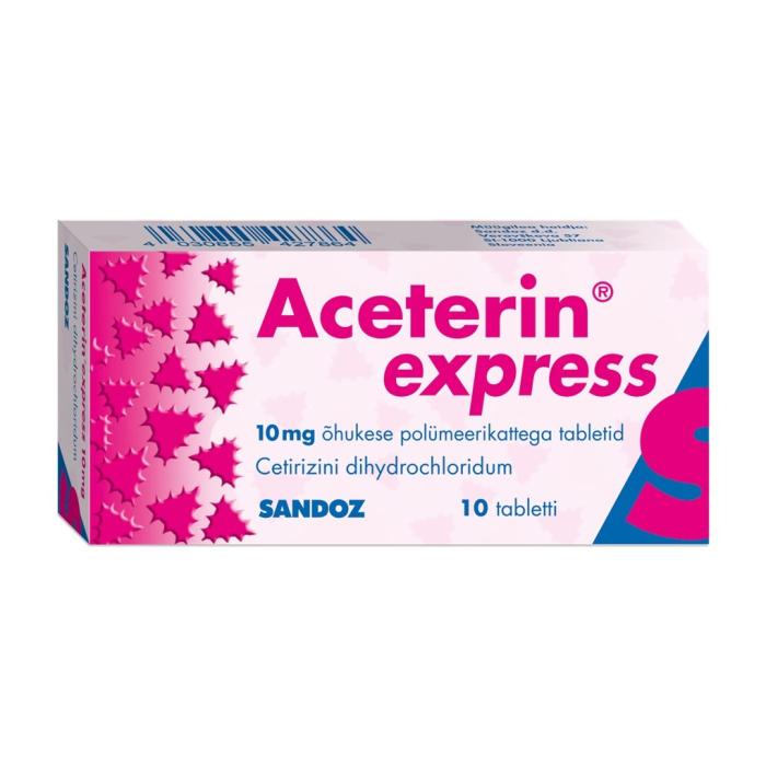 ACETERIN EXPRESS ÕHUKE POLÜMEERKATTEGA TBL 10MG N10
