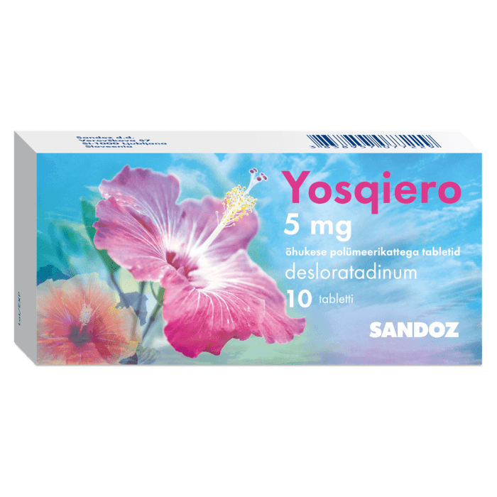 YOSQIERO ÕHUKE POLÜMEERKATTEGA TBL 5MG N10