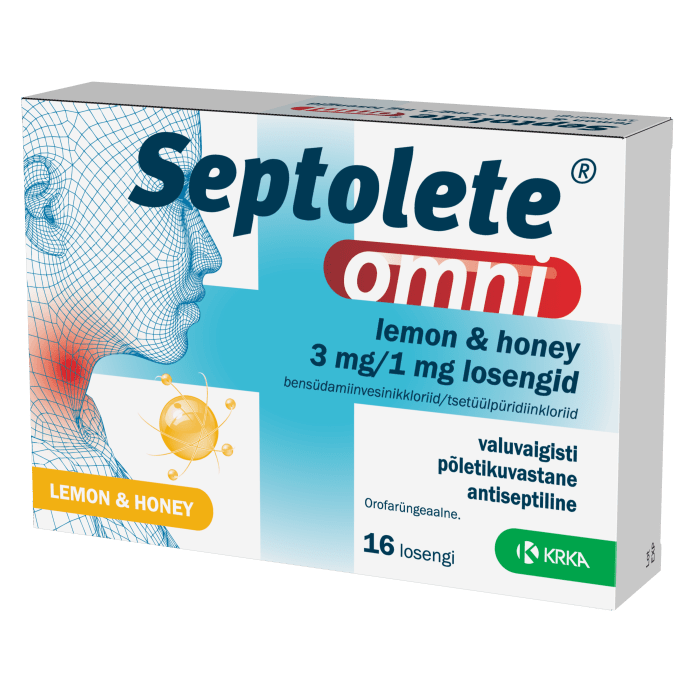 SEPTOLETE OMNI LEMON&HONEY LOSENG 3MG+1MG N16