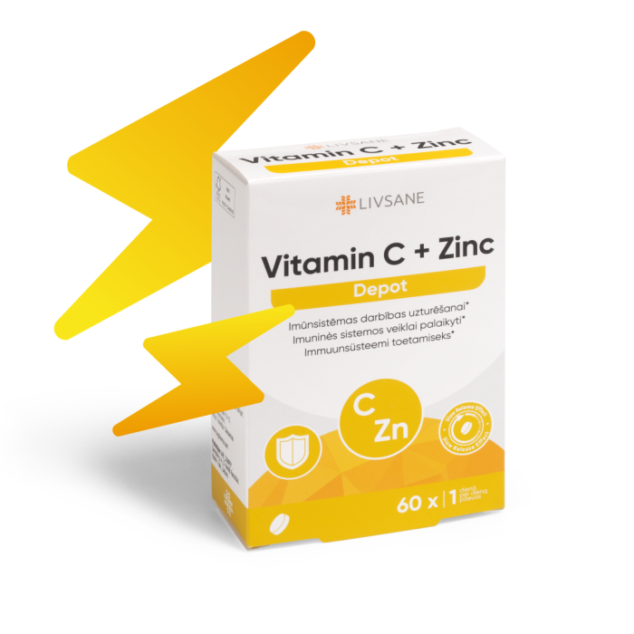 LIVSANE VITAMIIN C+TSINK TBL PIKATOIMELINE N60