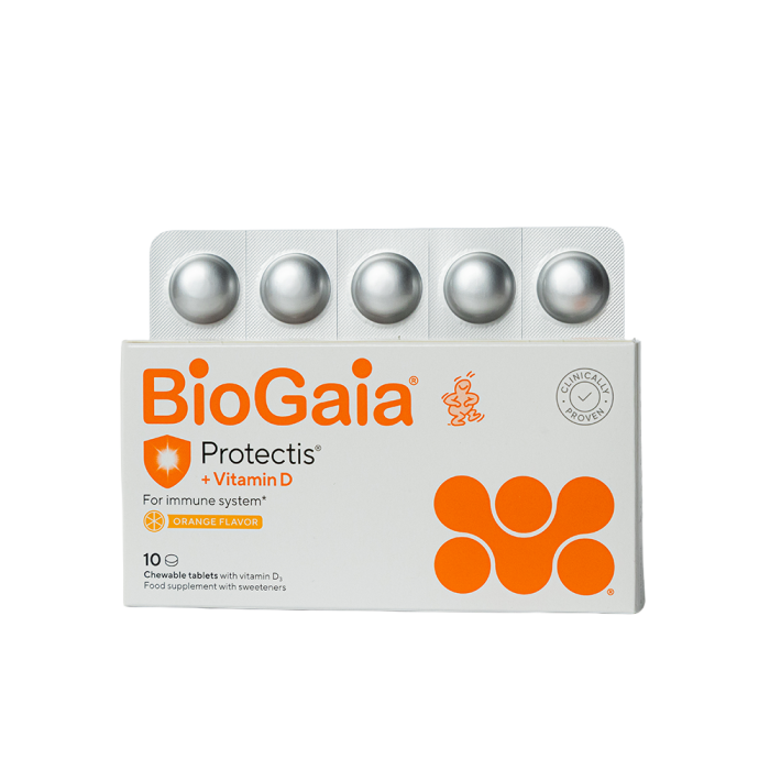BIOGAIA PROTECTIS PIIMHAPPEBAKTERID+VITAMIIN D3 TBL N10