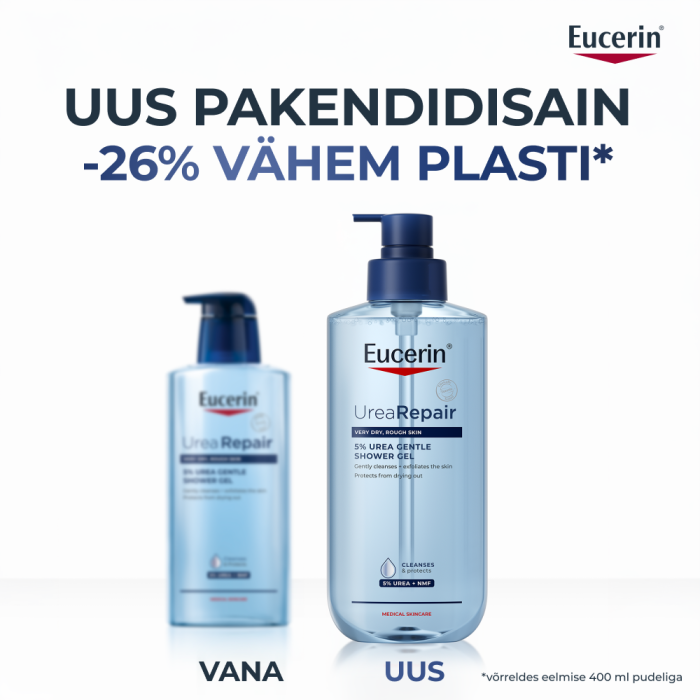 EUCERIN 5% UREA REPAIR ÕRN DUŠIGEEL KUIVALE NAHALE 400ML