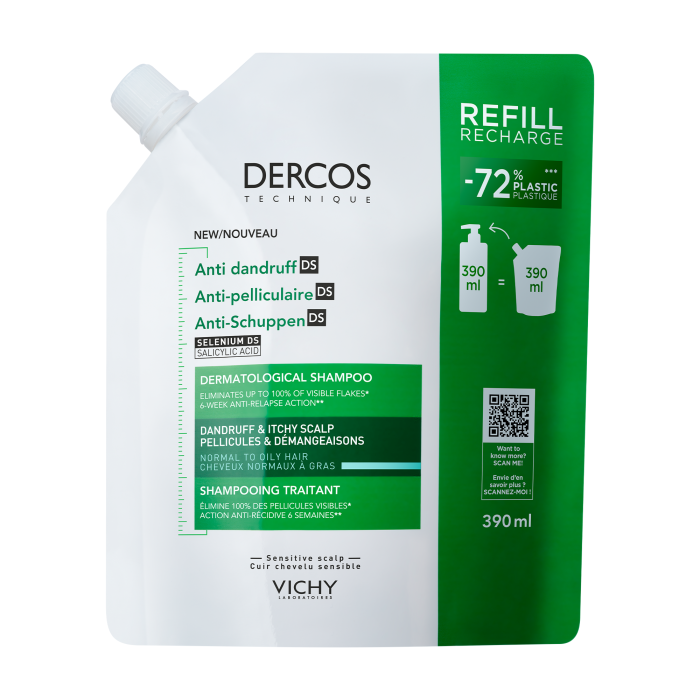 VICHY DERCOS ŠAMPOON KÕÕMAVASTANE RASUSTELE JUUSTELE TÄITEPAKEND 390ML
