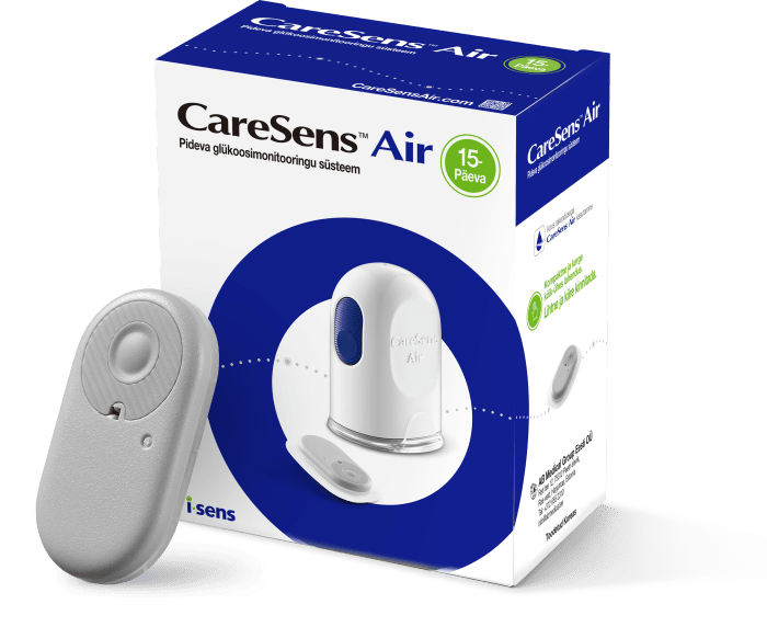 CARESENS AIR PIDEVA GLÜKOOSIMONITOORINGU SÜSTEEMI SENSOR N1