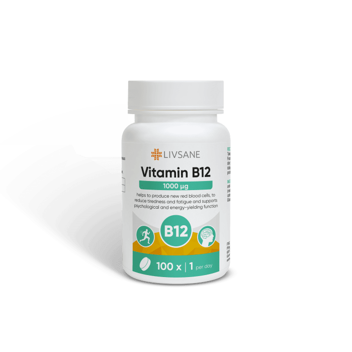 LIVSANE VITAMIIN B12 TBL 1000MCG N100