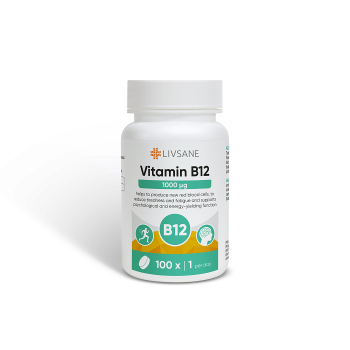 LIVSANE VITAMIIN B12 TBL 1000MCG N100