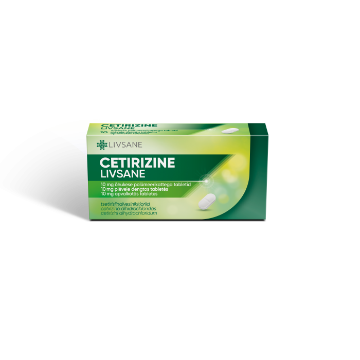 CETIRIZINE LIVSANE ÕHUK. POLÜM.KAT. TBL 10MG N10