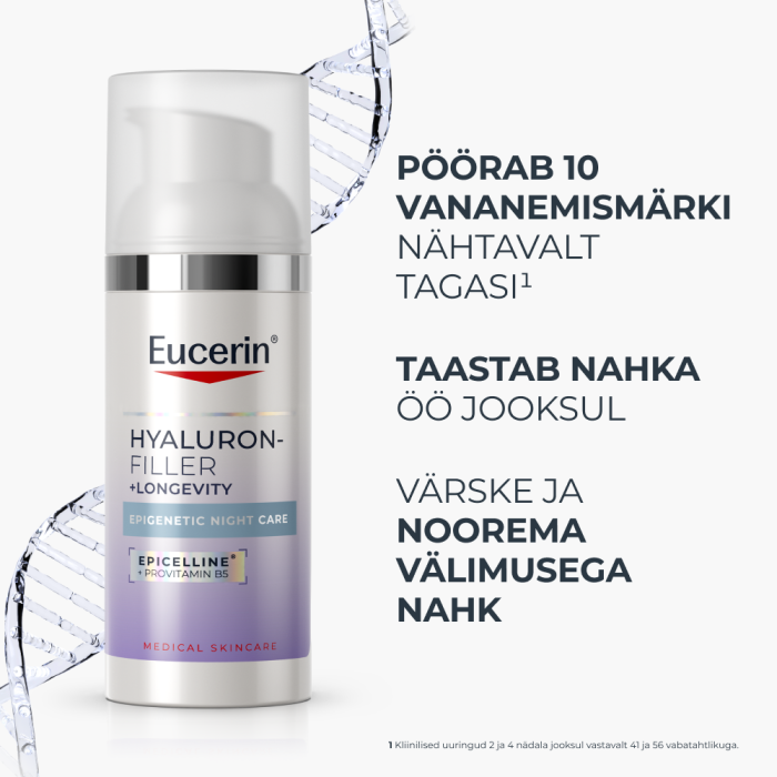 EUCERIN HYALURON-FILLER + LONGEVITY EPIGENETIC ÖÖKREEM 50ML