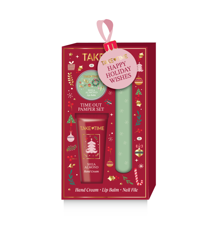 TAKE TIME GIFT SET HUULEPALSAM 7G + KÄTEKREEM 50ML + KÜÜNEVIIL 2026