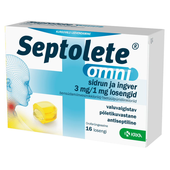 SEPTOLETE OMNI SIDRUN JA INGVER LOSENG 3MG+1MG N16