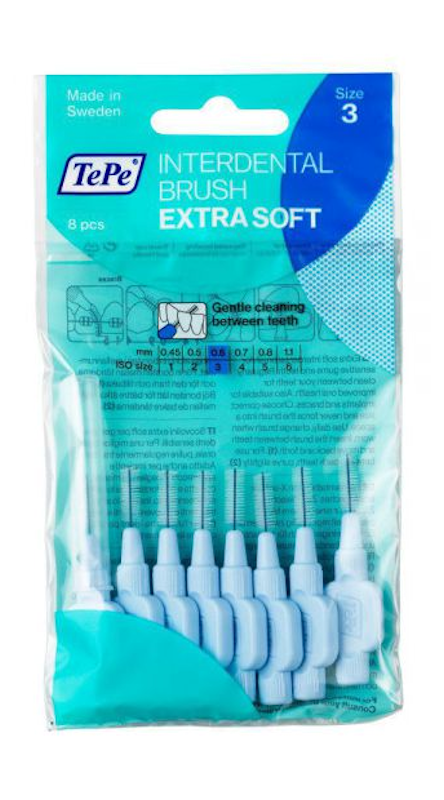 TEPE INTERDENTAALHARJAD EXTRA SOFT 0,6MM HELESININE N8