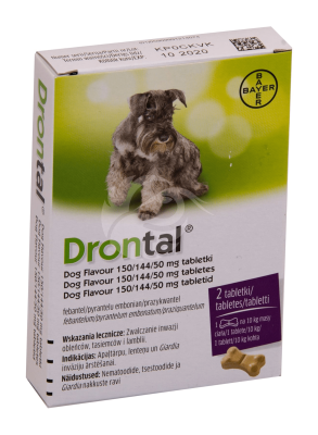 DRONTAL DOG FLAVOUR TBL 150MG+50MG+50MG N2