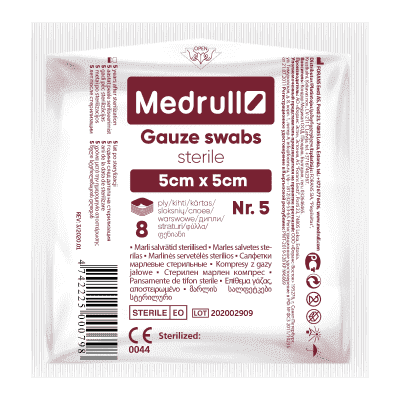 MEDRULL MARLI SALVRÄTID 5X5CM 8-KIHTI STERIILNE N5