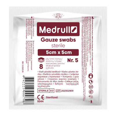 MEDRULL MARLI SALVRÄTID 5X5CM 8-KIHTI STERIILNE N5