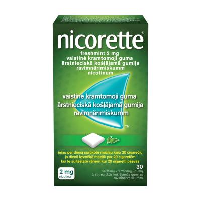 NICORETTE FRESHMINT RAVIMNÄRIMISKUMM 2MG N30