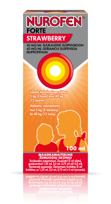 NUROFEN FORTE STRAWBERRY SUUKAUDNE SUSPENSIOON ENSOON 40MG 1ML 100ML N1