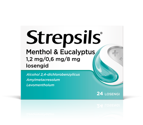 STREPSILS MENTHOL & EUCALYPTUS LOSENG 0.6MG+1.2MG+8MG N24