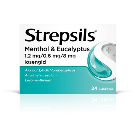 STREPSILS MENTHOL & EUCALYPTUS LOSENG 0.6MG+1.2MG+8MG N24