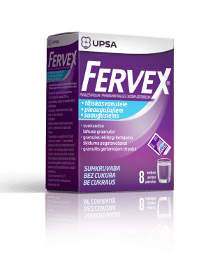 FERVEX (SUHKRUVABA) SUUKAUDNE LAHUSE GRAANULID 500MG+25MG+200MG N8