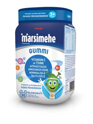 MARSIMEHE GUMMI KUMMIKOMMID PUNASE PÄEVAKÜBARAGA N50