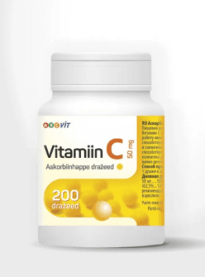 ABC VIT ASKORBIINHAPE DRAZHEED 50MG N200