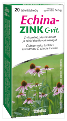 ECHINA ZINK+VITAMIIN C TBL N20