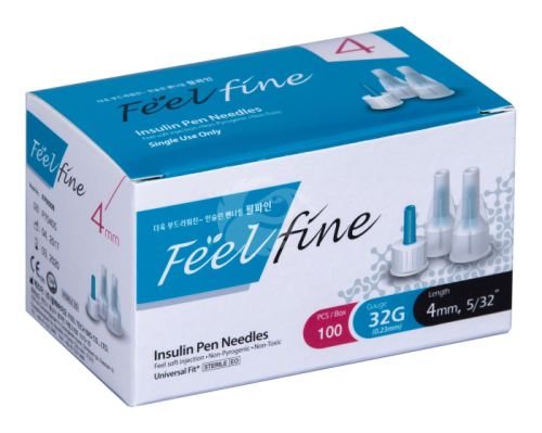 FEELFINE PEN NEEDLES 4 MM 32G N100