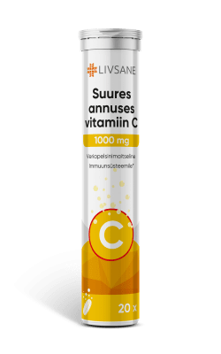 LIVSANE VITAMIIN C LAHUSTUV TBL 1000MG TUGEVATOIMELINE N20