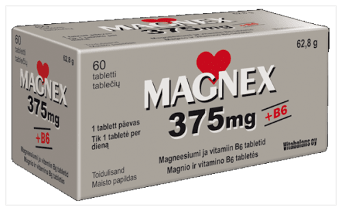 MAGNEX + VITAMIIN B6 TBL 375+2,2MG N60