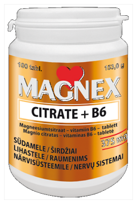 MAGNEX CITRATE + VITAMIIN B6 TBL N100