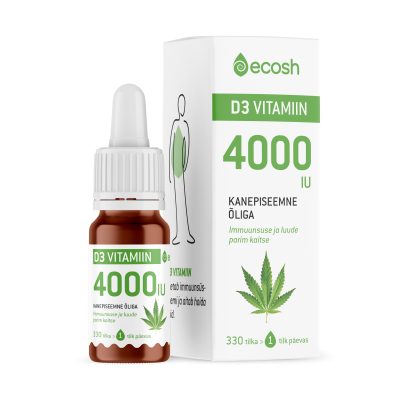 ECOSH D3 VITAMIIN D TILGAD 4000IU/TILGAS KANEPIÕLIGA 10ML