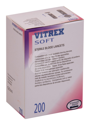 VITREX SOFT STERILE BLOOD LANCETS 32G N200