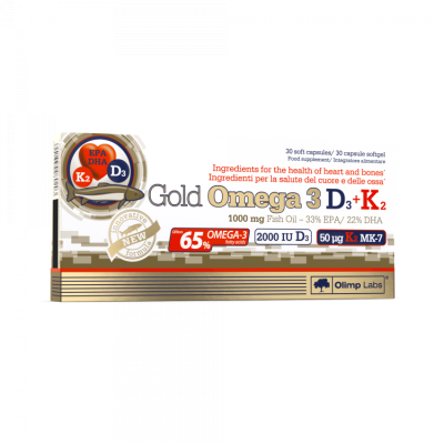 OLIMPLABS GOLD OMEGA-3+D3+K2 KAPSLID N30