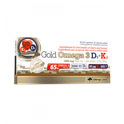 OLIMPLABS GOLD OMEGA-3+D3+K2 KAPSLID N30