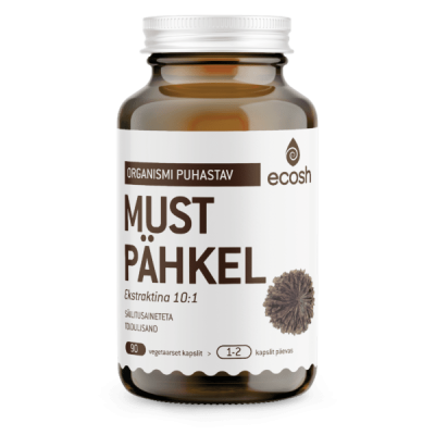 ECOSH LIFE MUSTA PÄHKLI EKSTRAKT KAPSLID N90