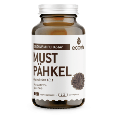 ECOSH LIFE MUSTA PÄHKLI EKSTRAKT KAPSLID N90